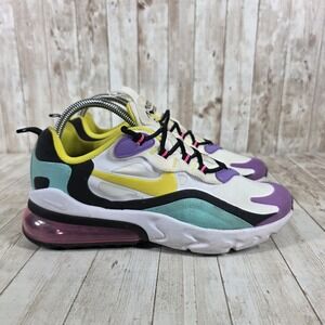 Nike Air Max 270 React Sneakers White Yellow Purple Teal‎ Running Shoes